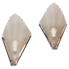 Pair of Iconic "Empire State" Art Deco Wall Lights