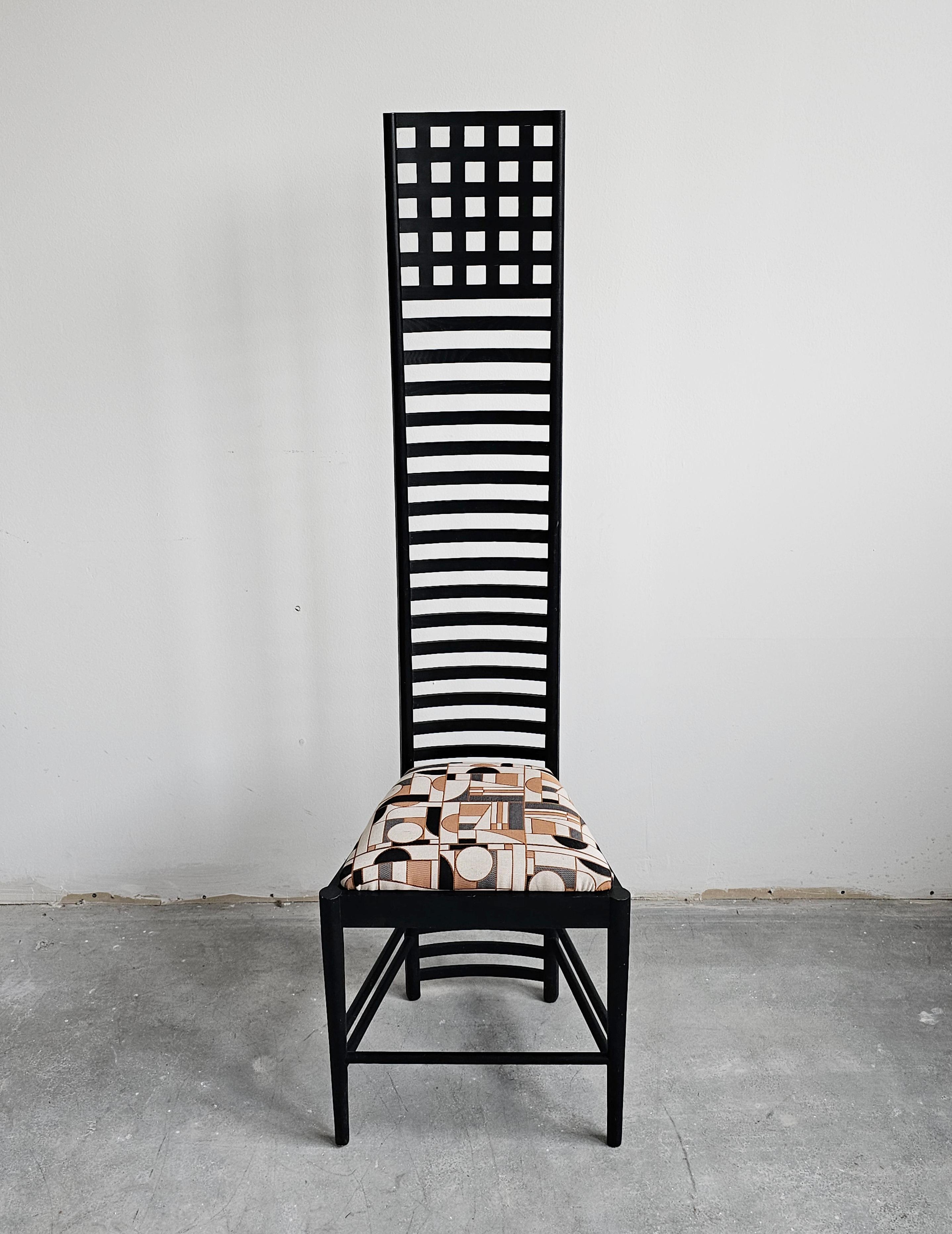 In this listing you will find a pair of iconic Hill House chairs. Originally designed by Charles Rennie Mackintosh in 1902 for his construction of the Hill House, these chairs combine striking, minimal design that have made them one of the most