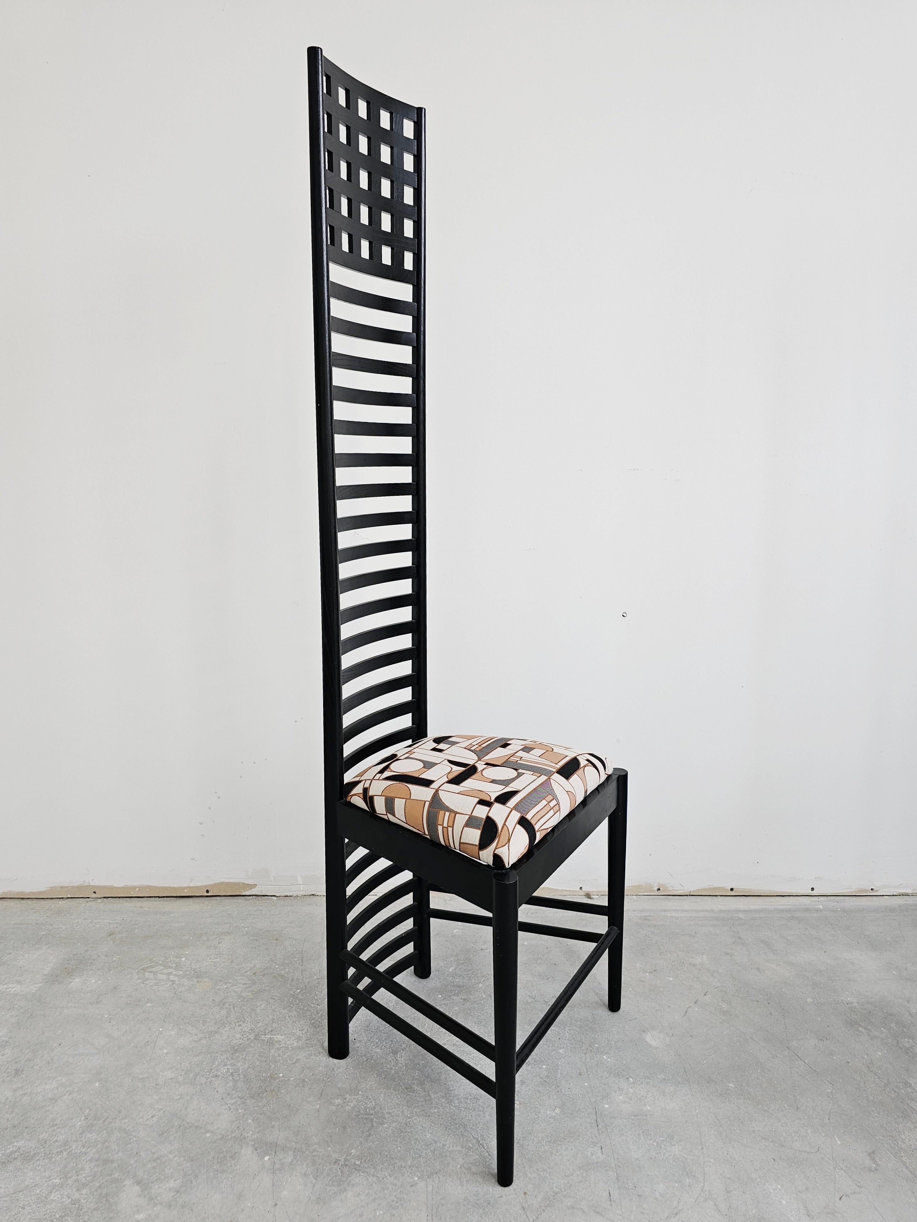 Late 20th Century Pair of Iconic Hill House Chairs by Charles Rennie Mackintosh, Italy 1980s For Sale