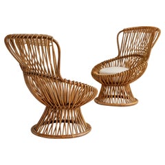 Pair of Iconic Margherita Wicker Armchairs by Franco Albini for Bonacina