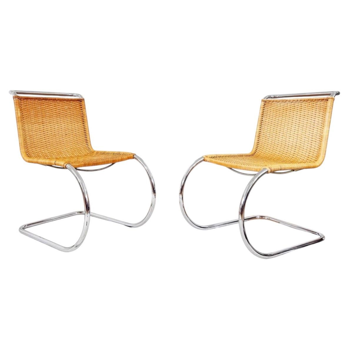 Pair of Iconic Mies Van Der Rohe “MR20” cantilevered armchairs - 2 pcs For Sale