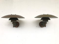 Pair of Iconic Poul Henningsen Copper Wall Lamps by Louis Poulsen of DK