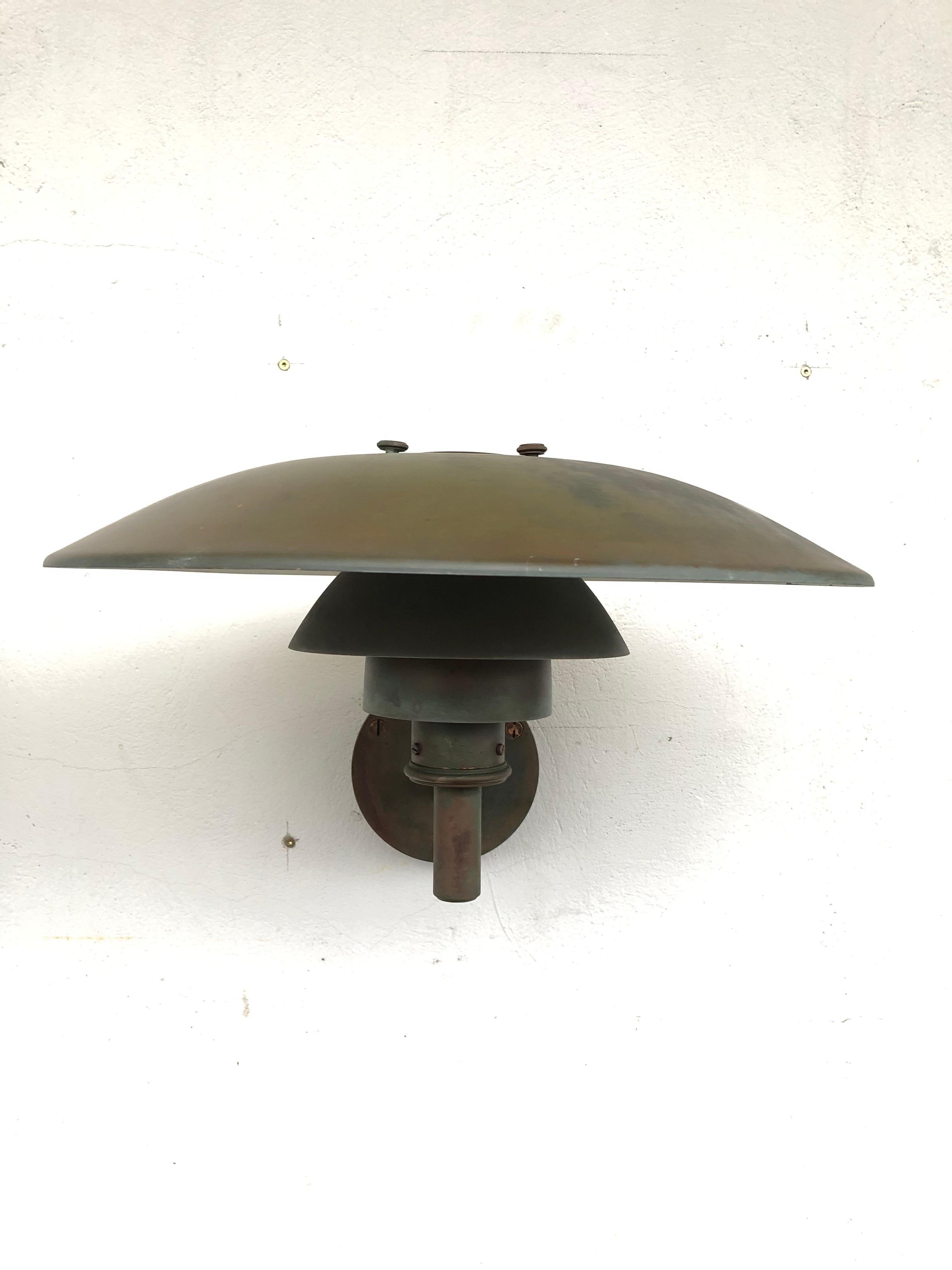 Danish Pair of Iconic Poul Henningsen Copper Wall Lamps by Louis Poulsen of DK