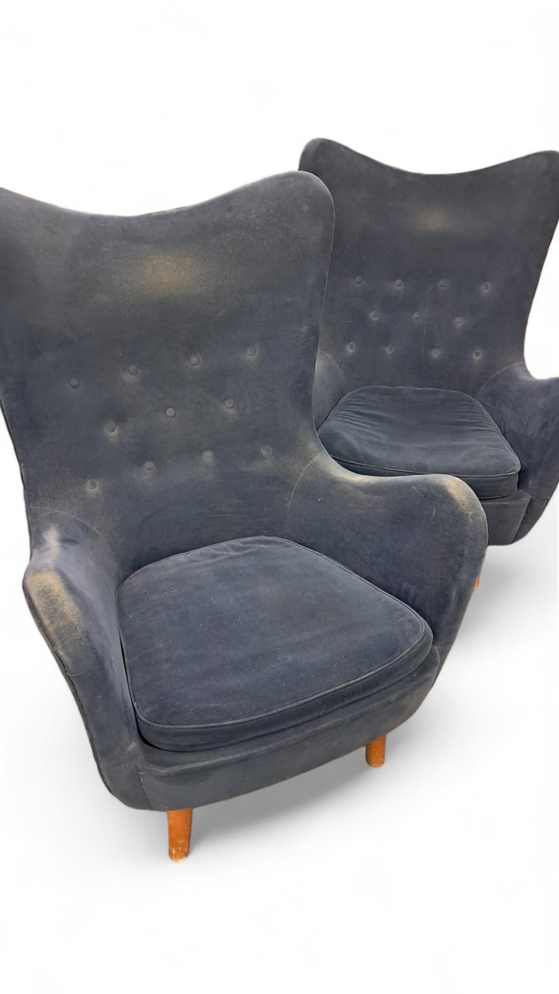Paire d'iconiques chaises Vaakuna de Runar Engblom en peau de mouton brun chocolat, années 1950 en vente 3