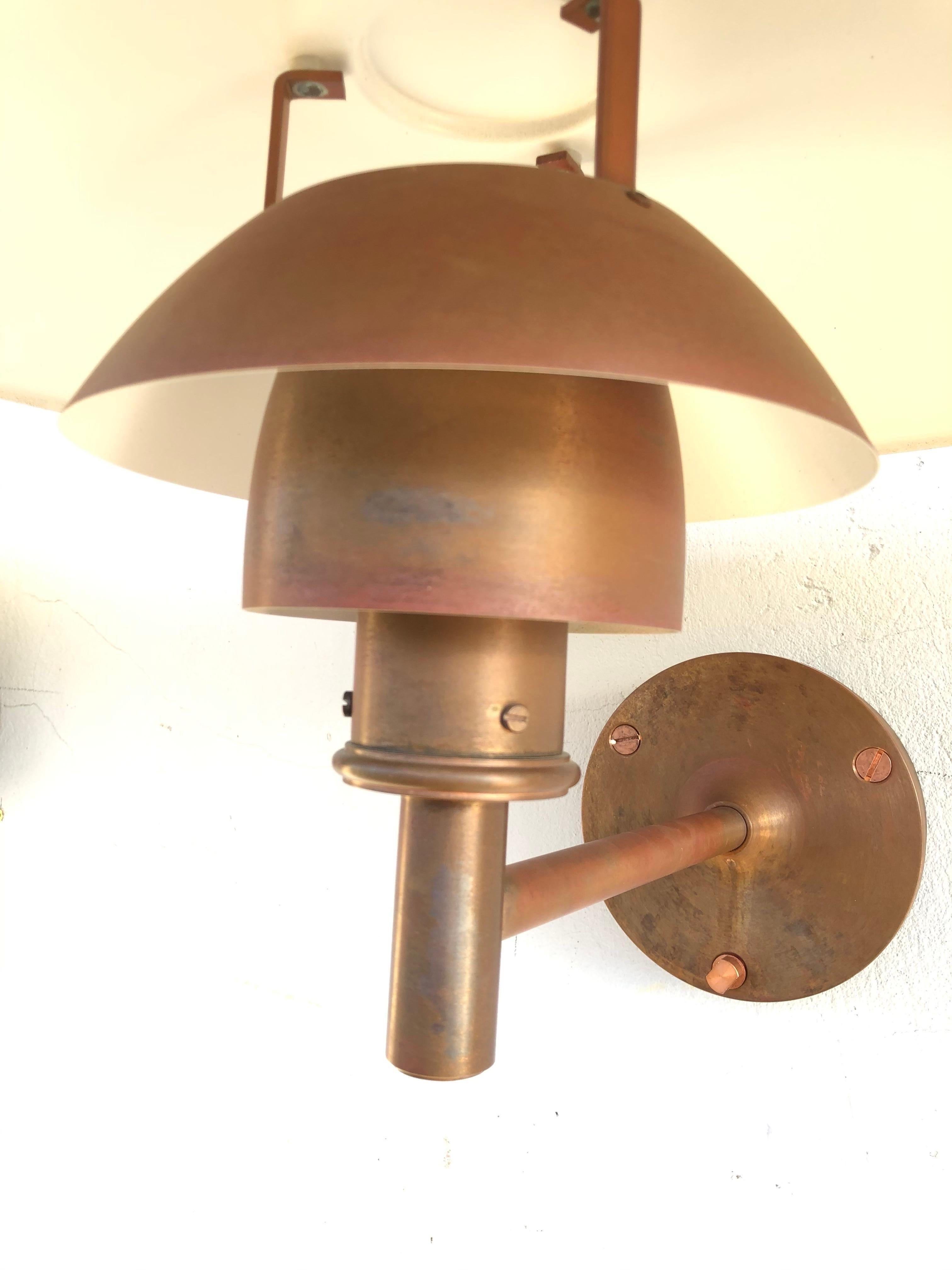 Pair of Iconic Poul Henningsen Copper Wall Lamps by Louis Poulsen of DK 7