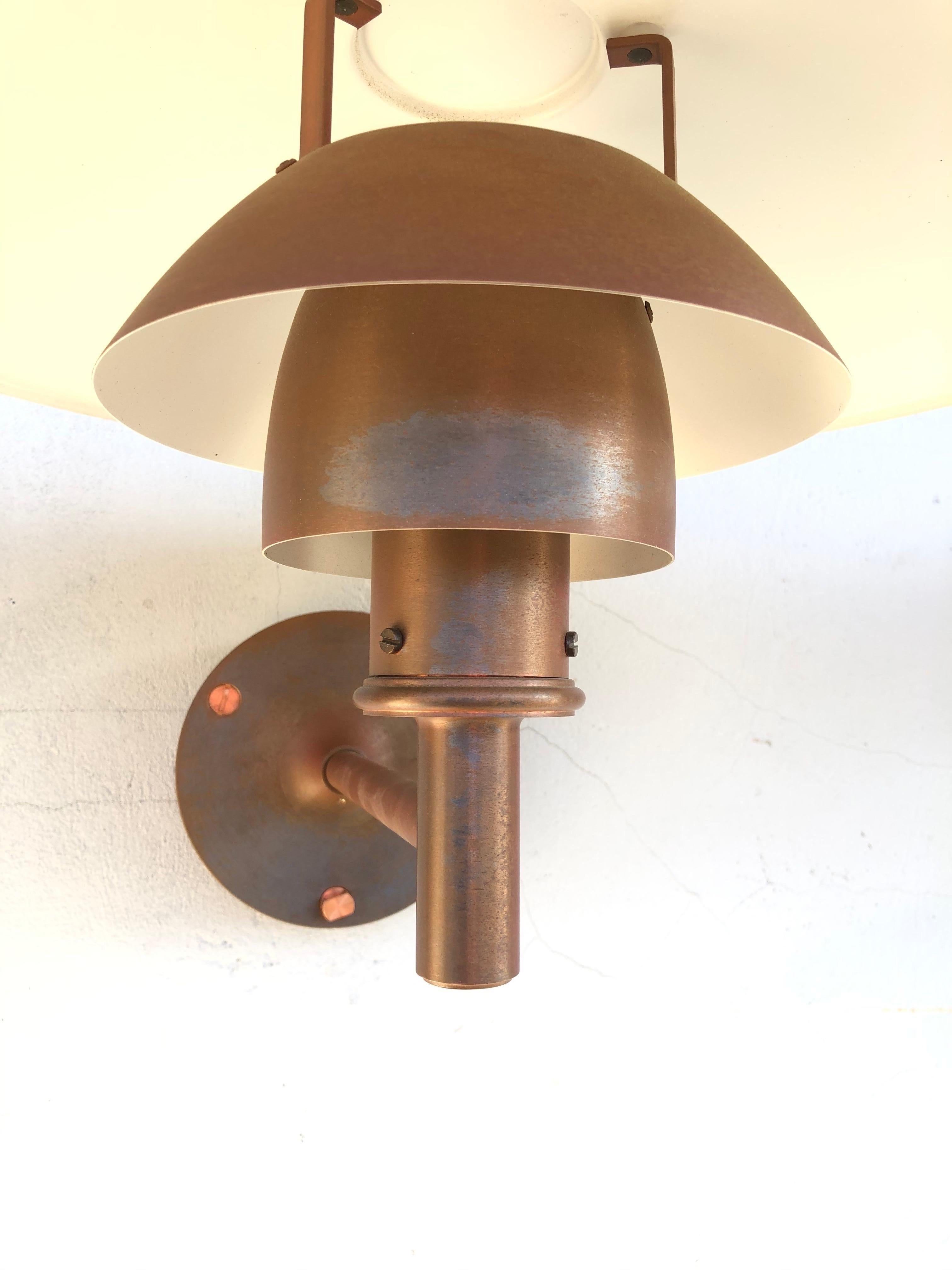 Hand-Crafted Pair of Iconic Poul Henningsen Copper Wall Lamps by Louis Poulsen of DK