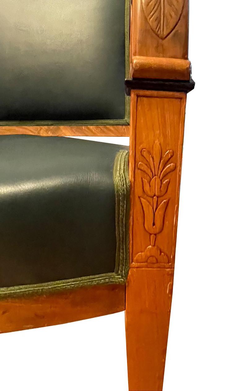 German Pair of identical armchairs, cherry wood