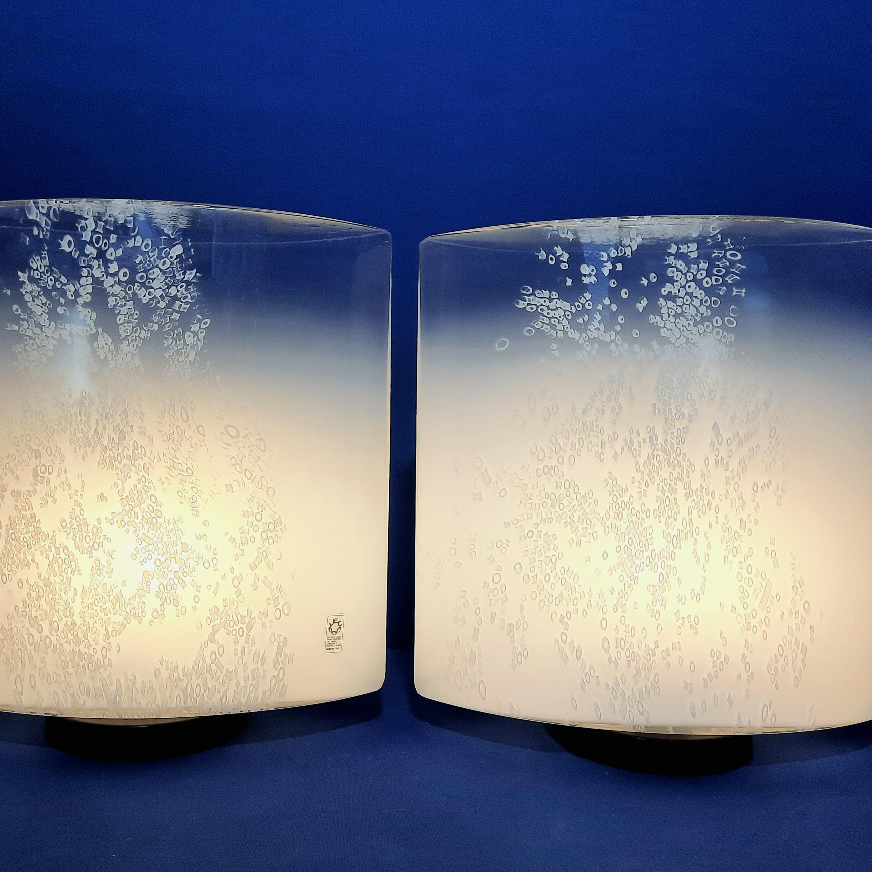 Glass Pair of Idra table lamp, Rosana Toso for Leucos, 1976 For Sale
