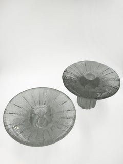 Pair of Iittala “Bolero” Glass Candleholders by Timo Sarpaneva, Finland