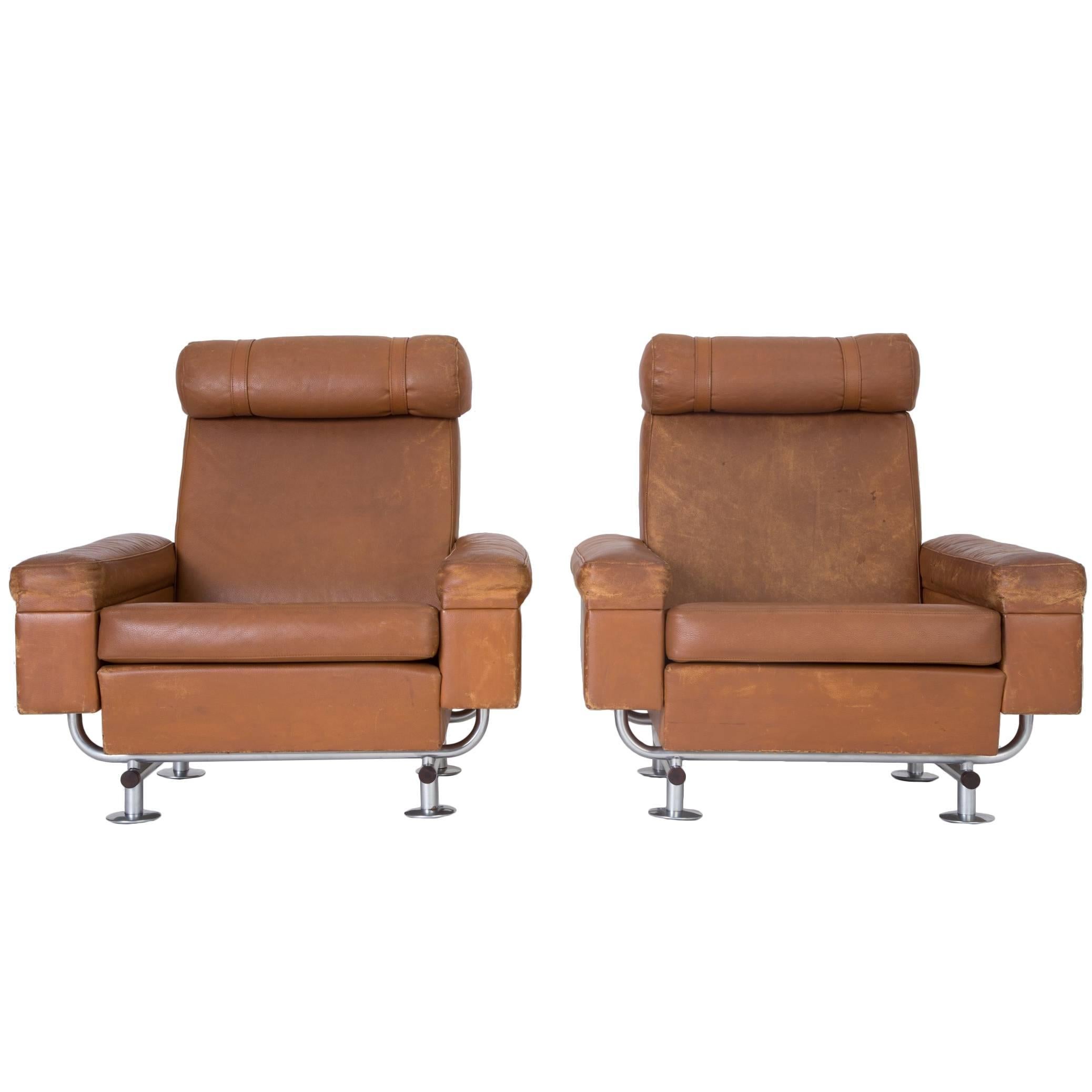 Pair of Illum Wikkelsø High-Backed Lounge Chairs for Ryesberg Møbler