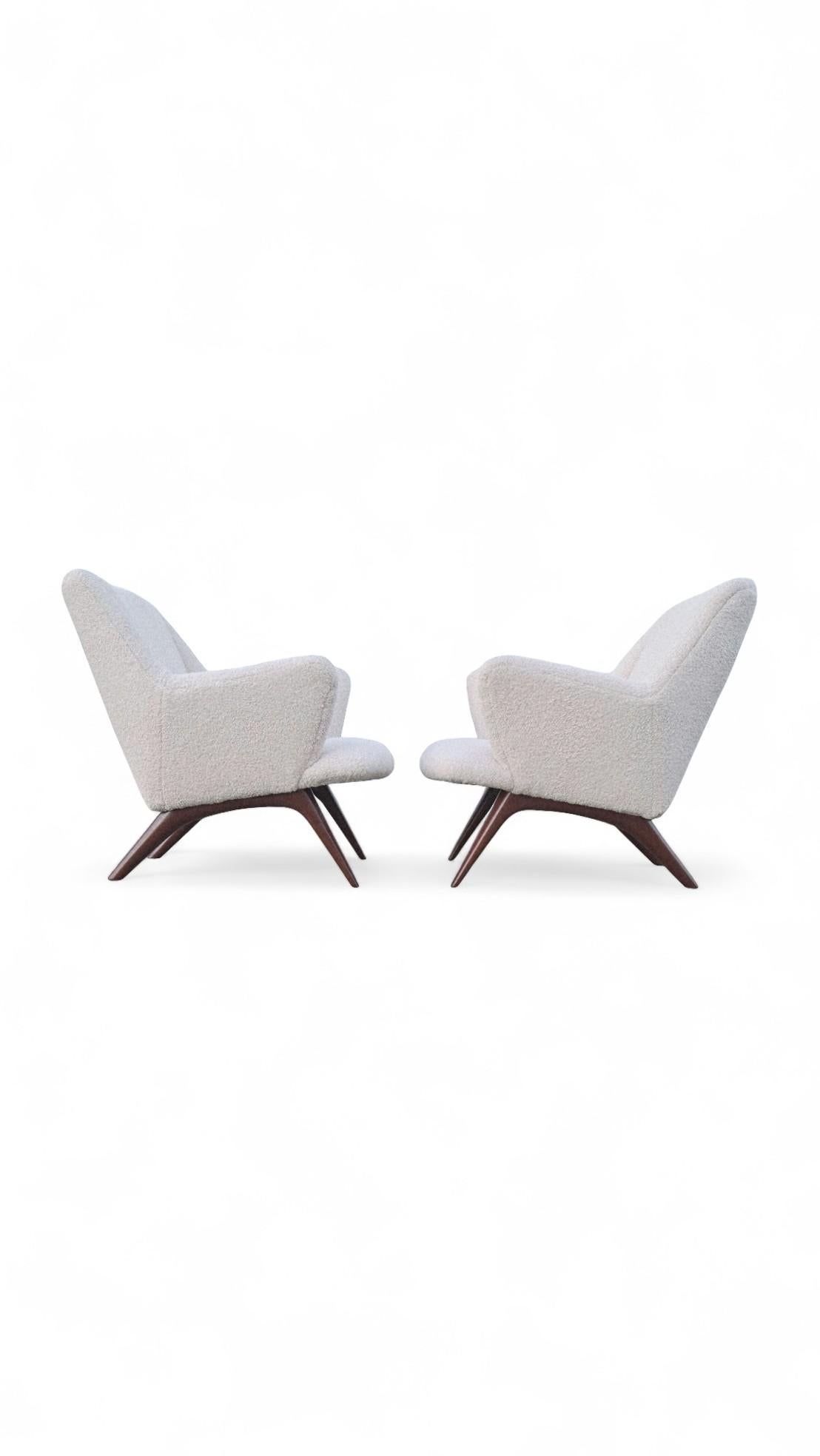 Ein Paar Illum Wikkelso Lounge Chairs für A. Mikael Laursen & Son im Angebot 3