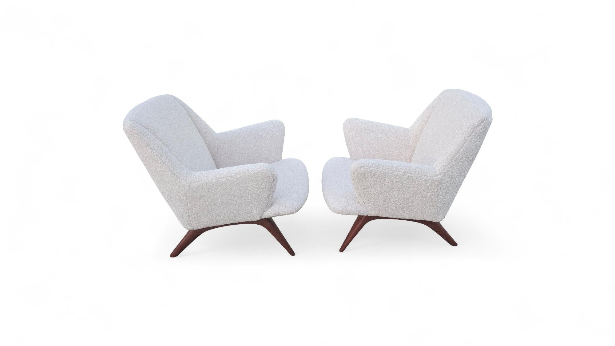 Ein Paar Illum Wikkelso Lounge Chairs für A. Mikael Laursen & Son im Angebot 4