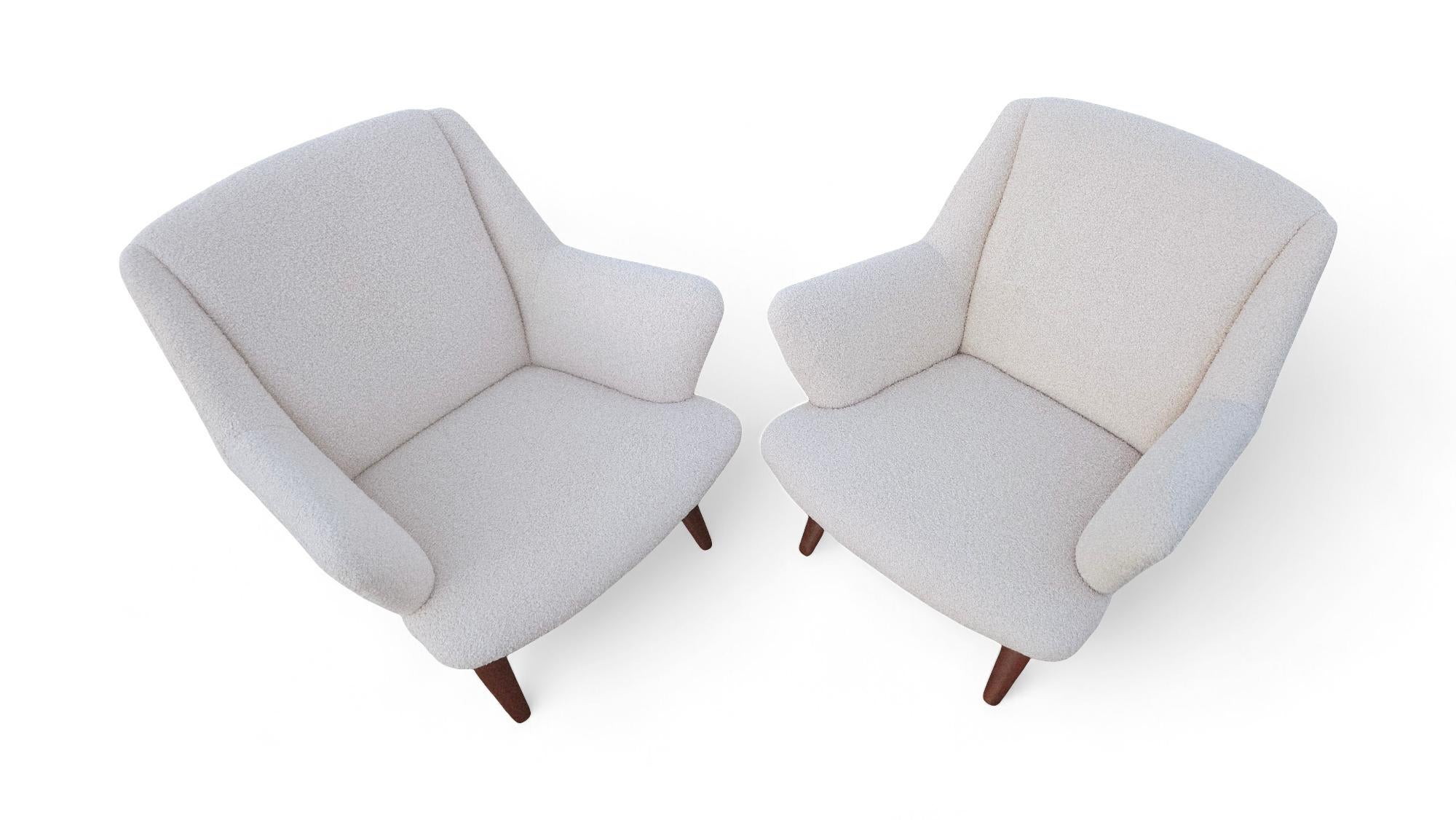 Ein Paar Illum Wikkelso Lounge Chairs für A. Mikael Laursen & Son im Angebot 7