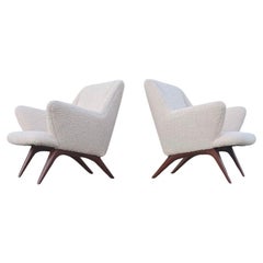 Ein Paar Illum Wikkelso Lounge Chairs für A. Mikael Laursen & Son