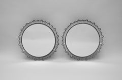 Wandleuchten aus beleuchtetem Glas mit Spiegeln von Hillebrand, 1960er Jahre, Paar