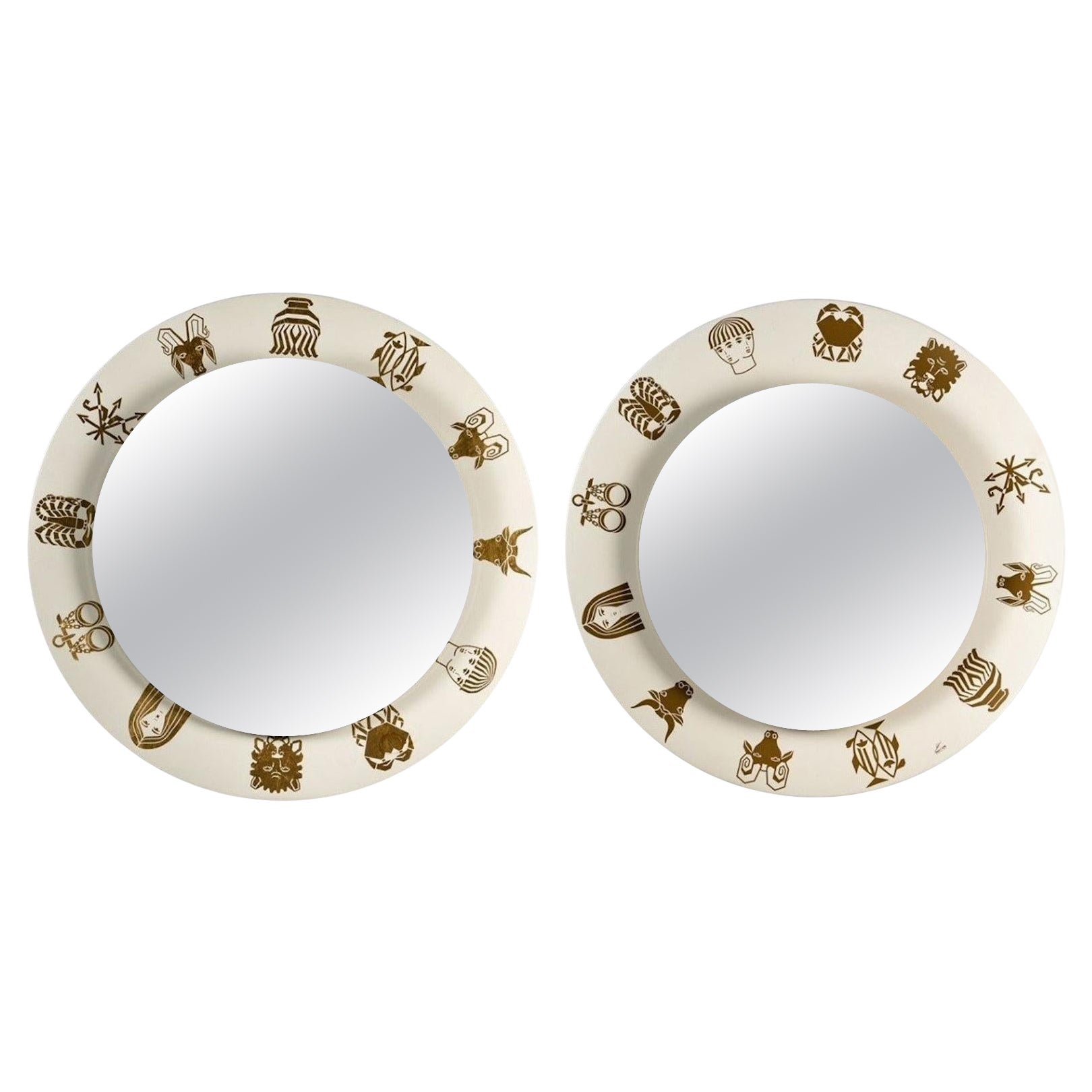 Pair of Illuminated Mirrors by Barnaba Fornasetti, Circa 1970.
