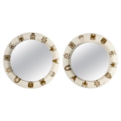 Pair of Illuminated Mirrors by Barnaba Fornasetti, Circa 1970.