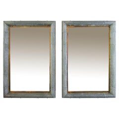 Pair of Illuminated Murano Glass Mirrors, in Stock