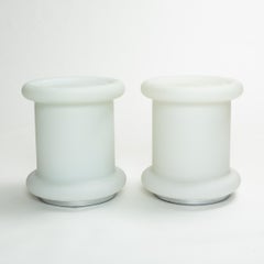 Pair of Laurel Lamp Co. Illuminating Frosted Glass Side Tables
