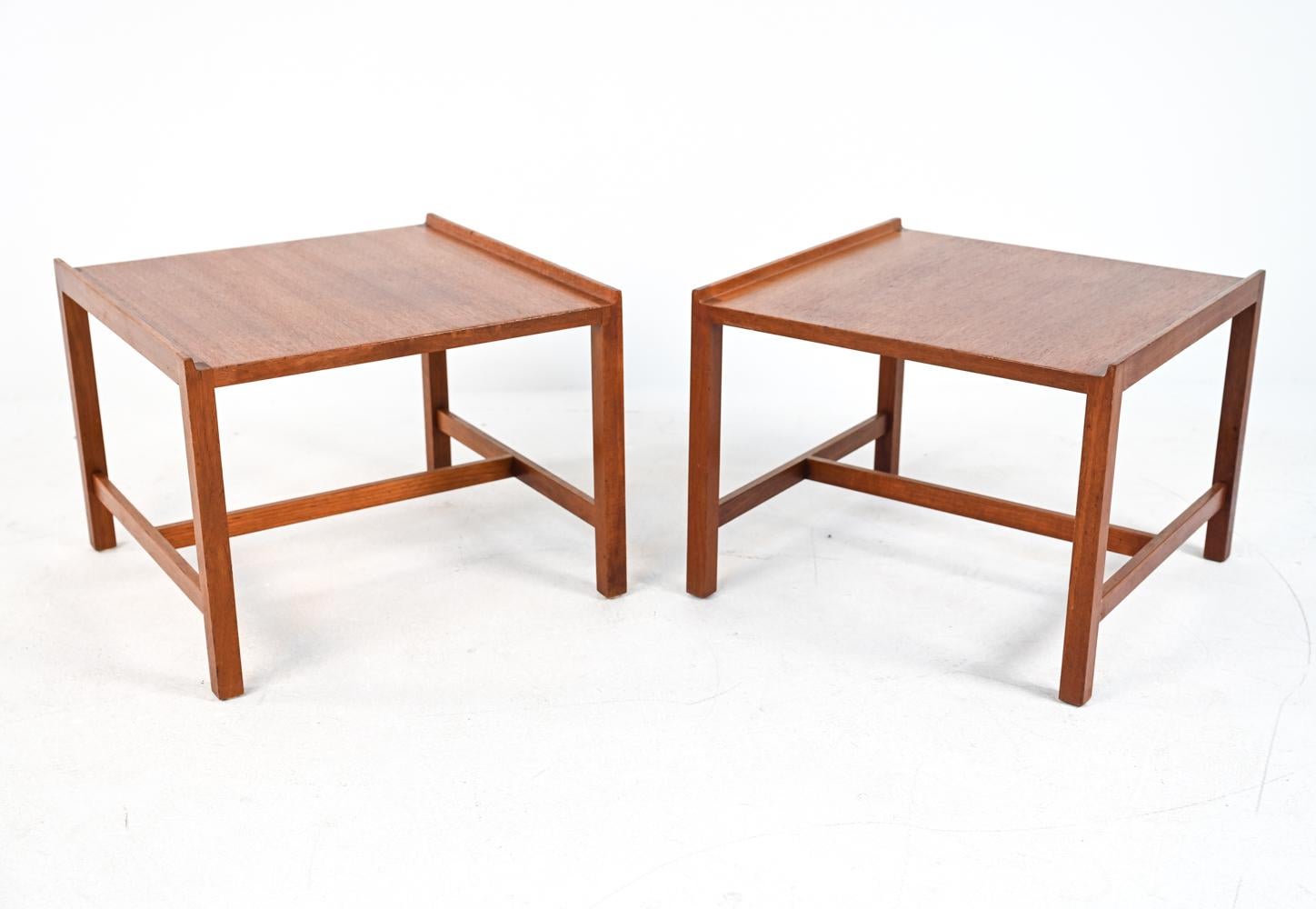 Mid-Century Modern Pair of Illums Bolighus Danish Mid-Century Teak Side Tables For Sale