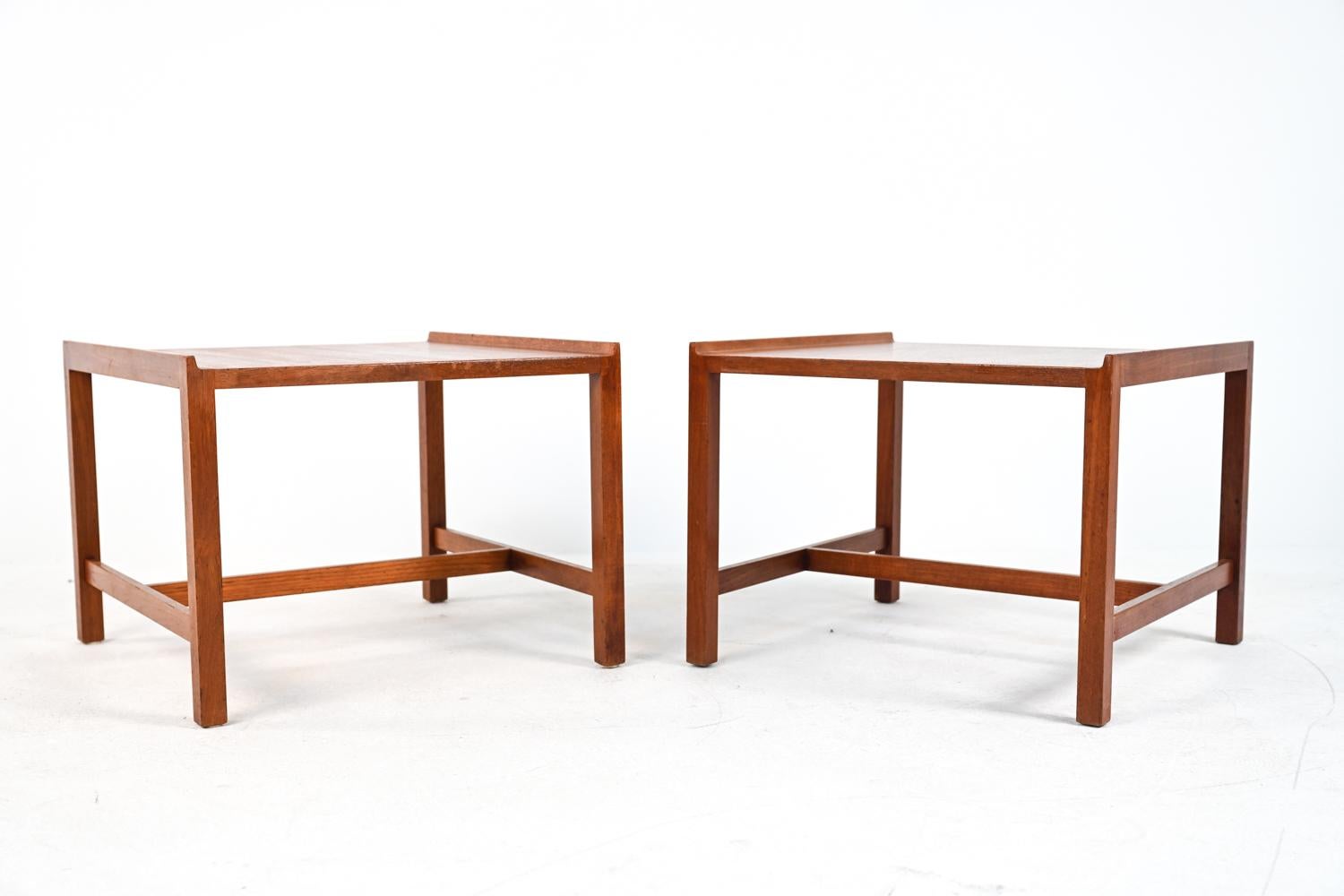 Pair of Illums Bolighus Danish Mid-Century Teak Side Tables In Good Condition For Sale In Norwalk, CT