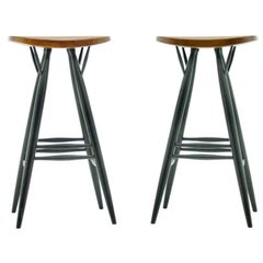 Pair of Ilmari Tapiovaara Bar Stools Pirkka, Finland