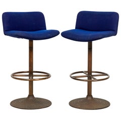Pair of Ilmari Tapiovaara for Asko Upholstered "Caribe" Bar Stools