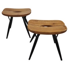 Pair of Ilmari Tapiovaara "Pirkka" Stools", Laukaan Puu, 1950