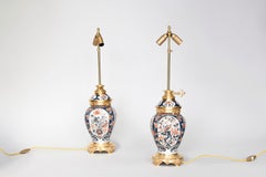 Pair of Imari Porcelain and Gilt Bronze Lamps, circa 1880