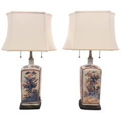 Pair of Imari Porcelain Lamps 18th Century