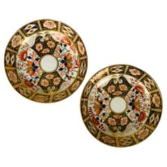 Pair of Imari Saucers in the "King's" Pattern Made in England, Circa 1820