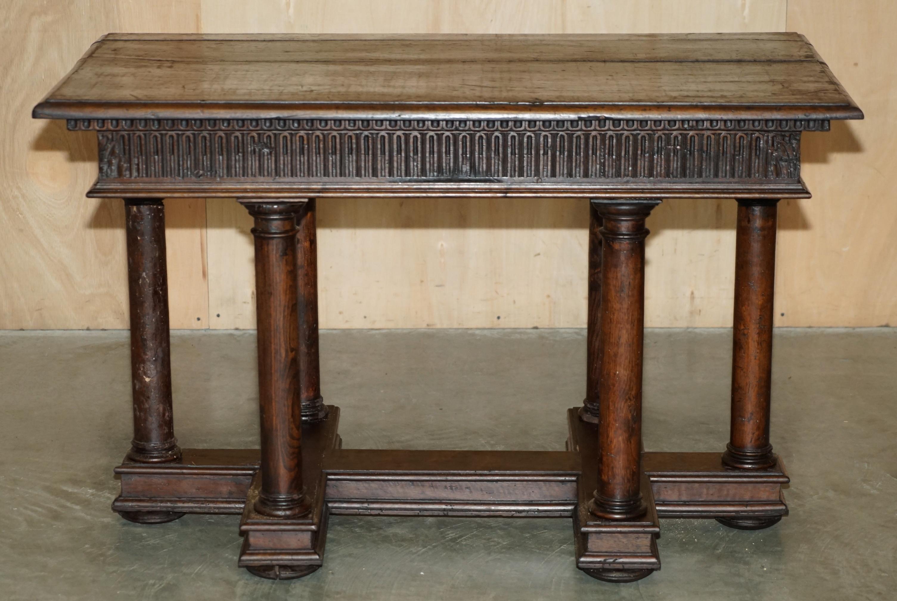 PAIR OF IMPORTANT 17TH CENTURY FRENCH RENAISSANCE SERViNG TABLES UNRESTORED For Sale 6