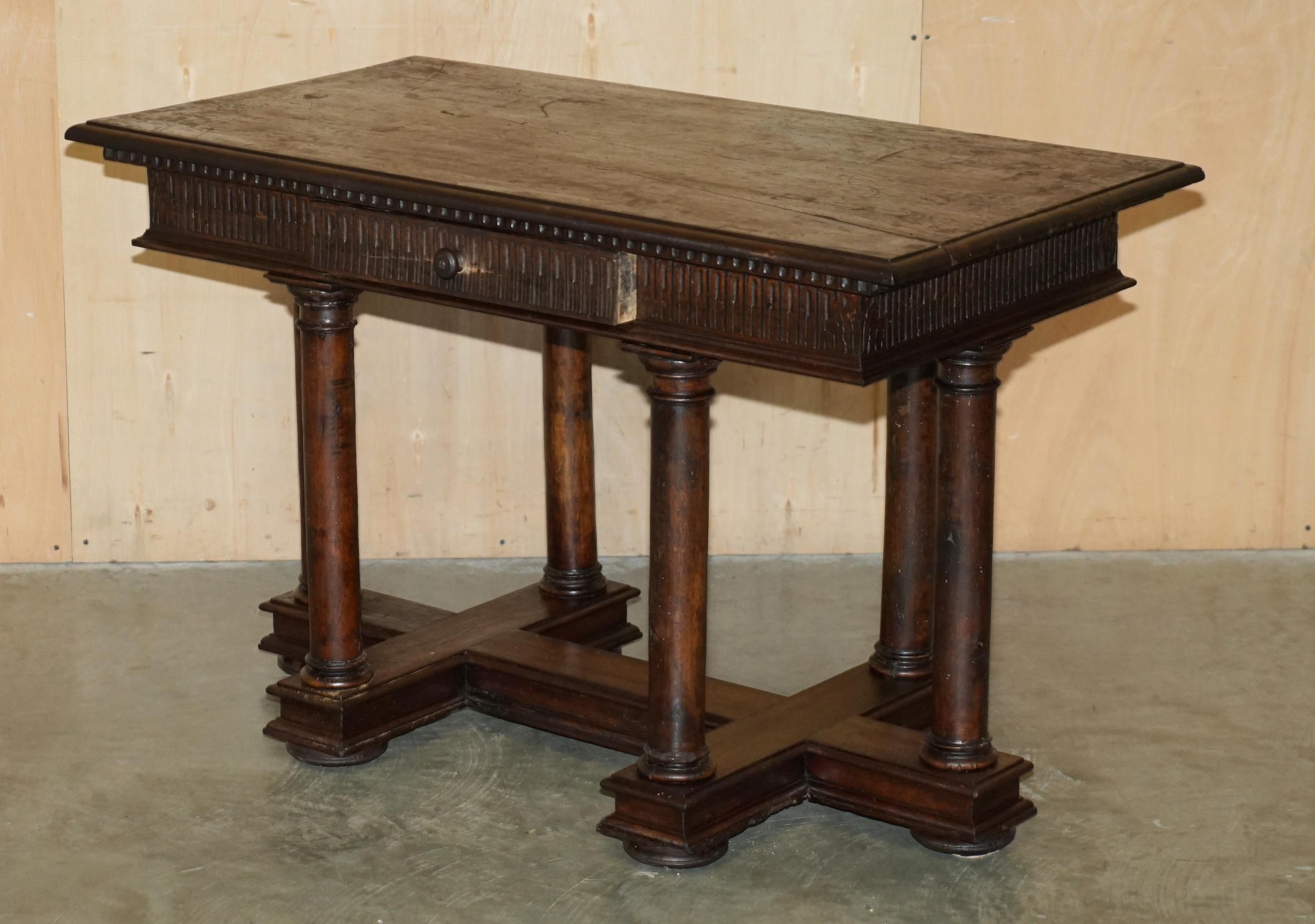 PAIR OF IMPORTANT 17TH CENTURY FRENCH RENAISSANCE SERViNG TABLES UNRESTORED For Sale 9