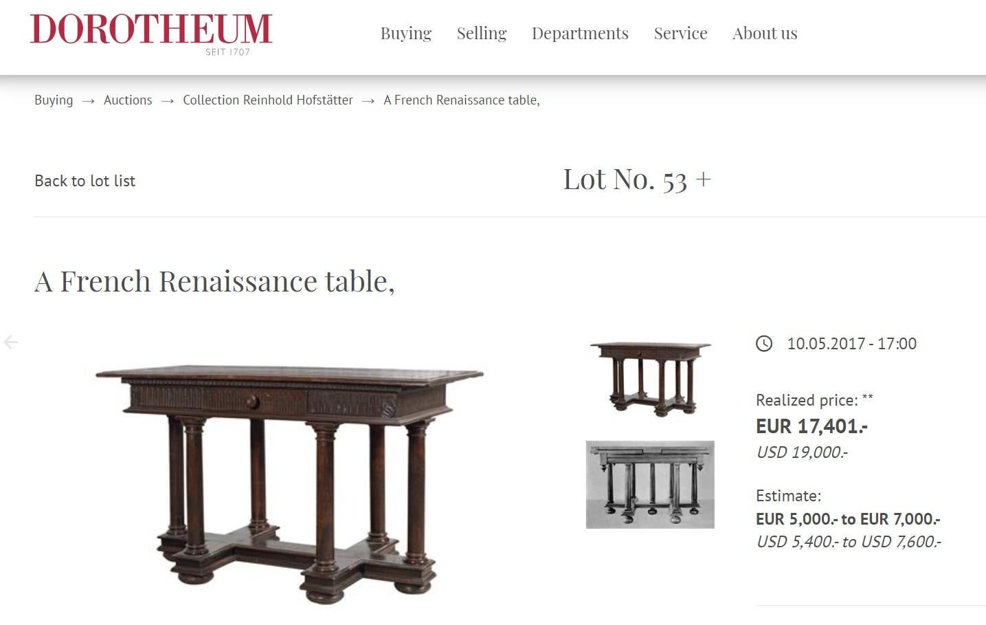 Royal House Antiques

Royal House Antiques is delighted to offer for sale this very rare and important pair of original French Renaissance period serving tables, they are 17th century examples with the original drawers

Please note the delivery fee