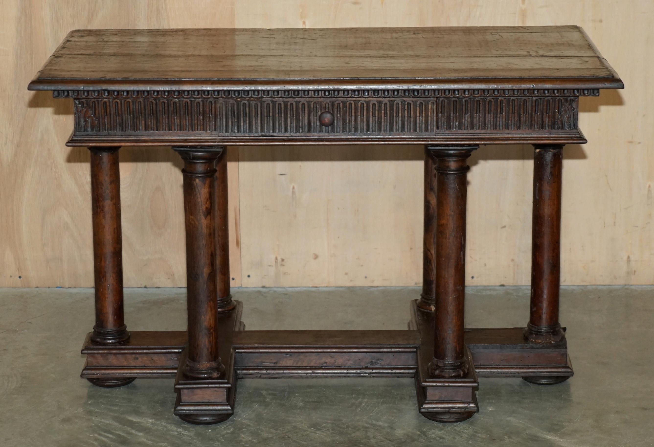 European PAIR OF IMPORTANT 17TH CENTURY FRENCH RENAISSANCE SERViNG TABLES UNRESTORED For Sale
