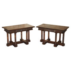 Antique PAIR OF IMPORTANT 17TH CENTURY FRENCH RENAISSANCE SERViNG TABLES UNRESTORED