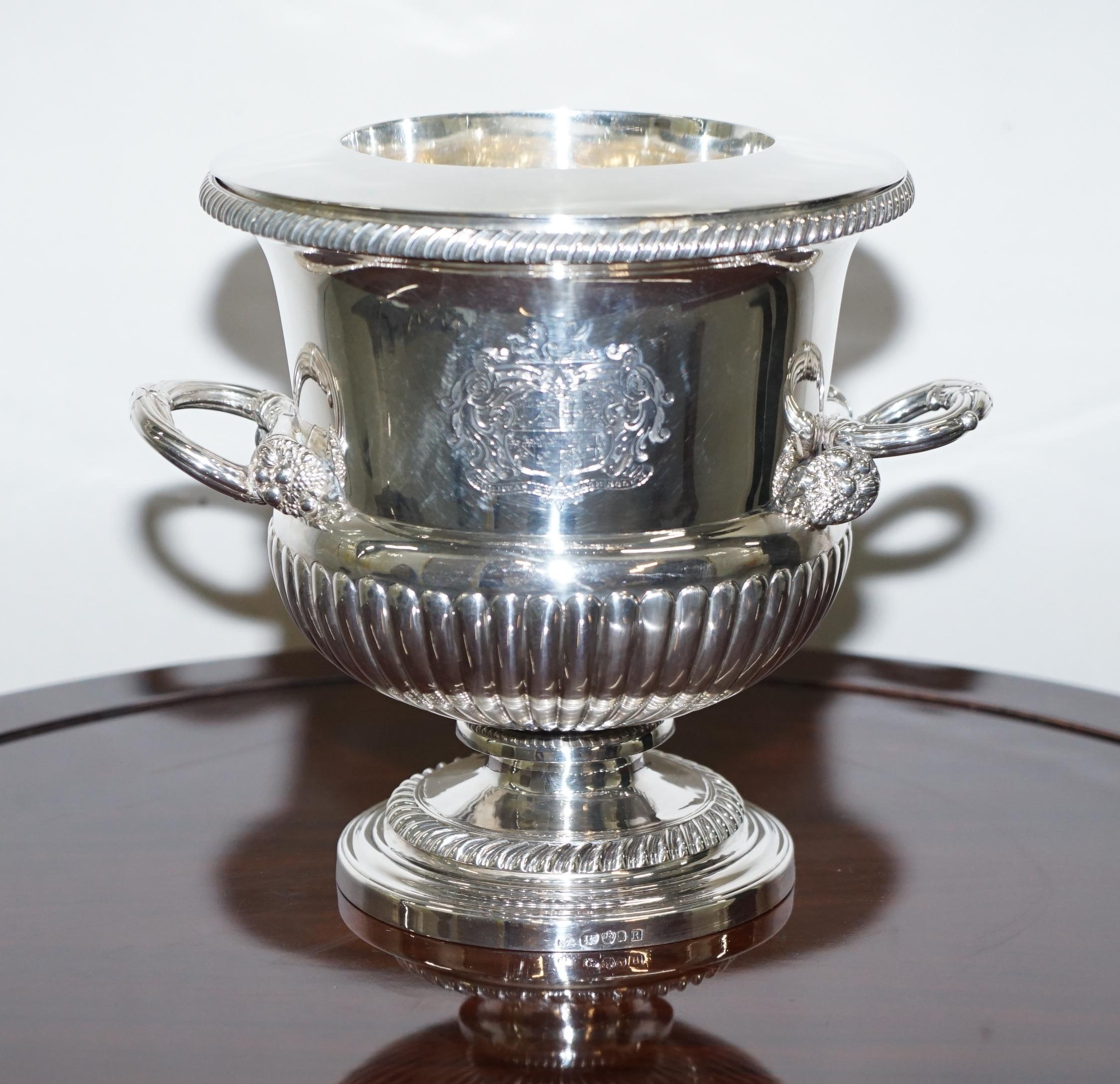 We are delighted to offer for sale this very rare pair of important George III solid sterling silver 1813 wine coolers by the great Thomas and James Creswick

This pair are as mentioned, George III Silver Wine-Coolers, and come complete with the