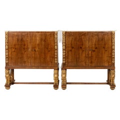 Pair of Important 19th Century Venetian Cabinets on Stands