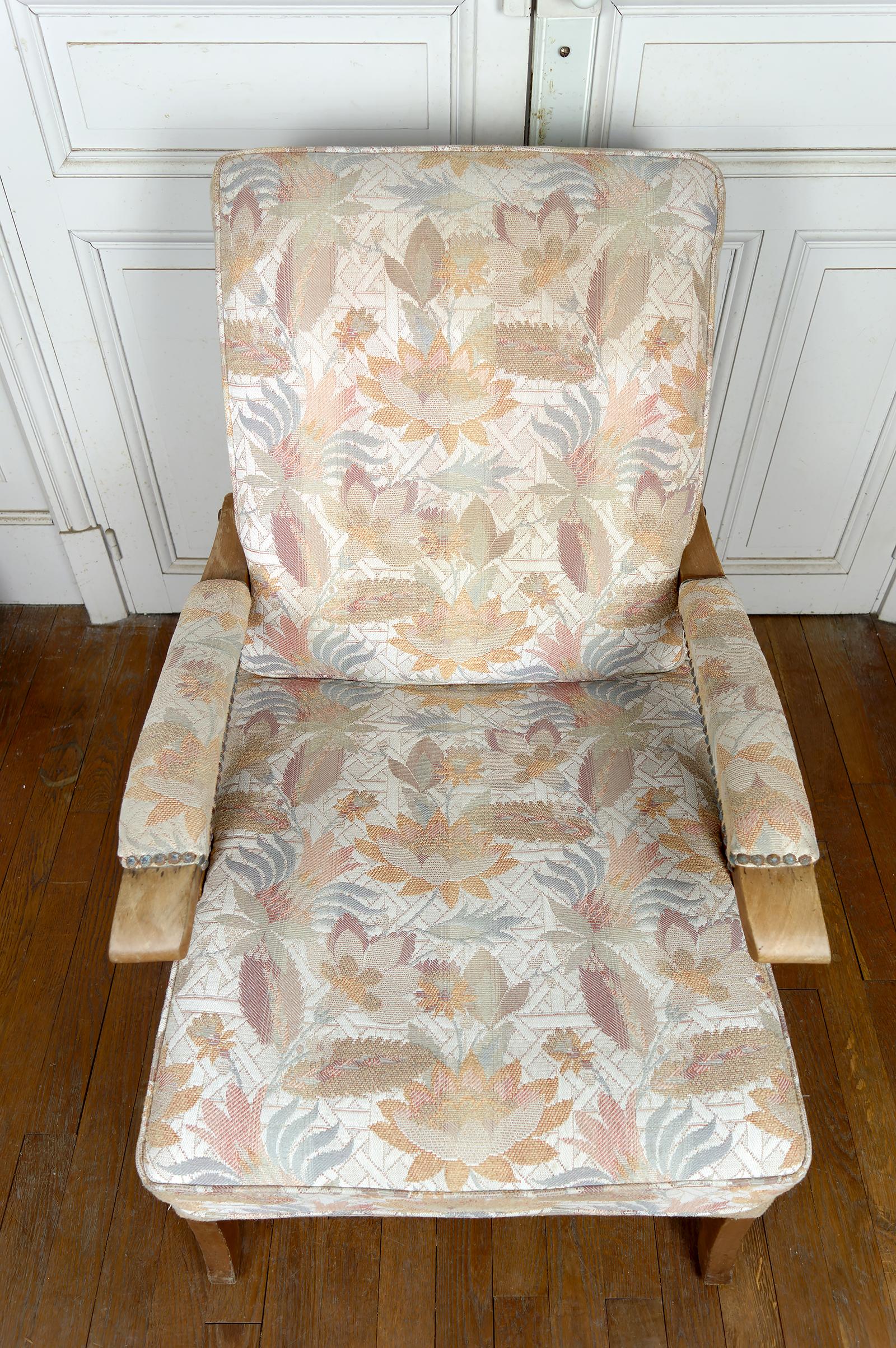 Coppia di importanti poltrone regolabili, design francese, CIRCA 1950 in vendita 9