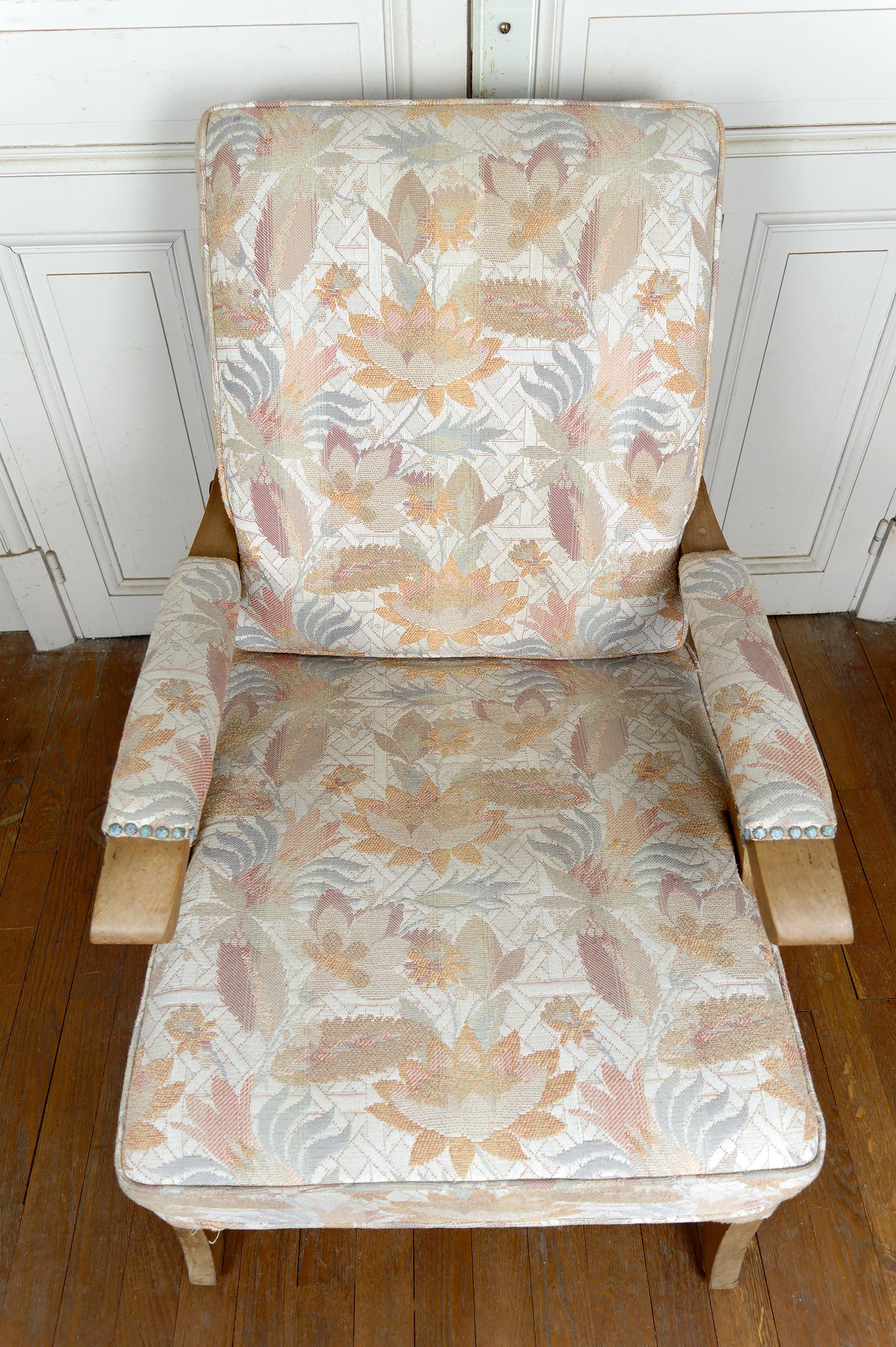 Coppia di importanti poltrone regolabili, design francese, CIRCA 1950 in vendita 10