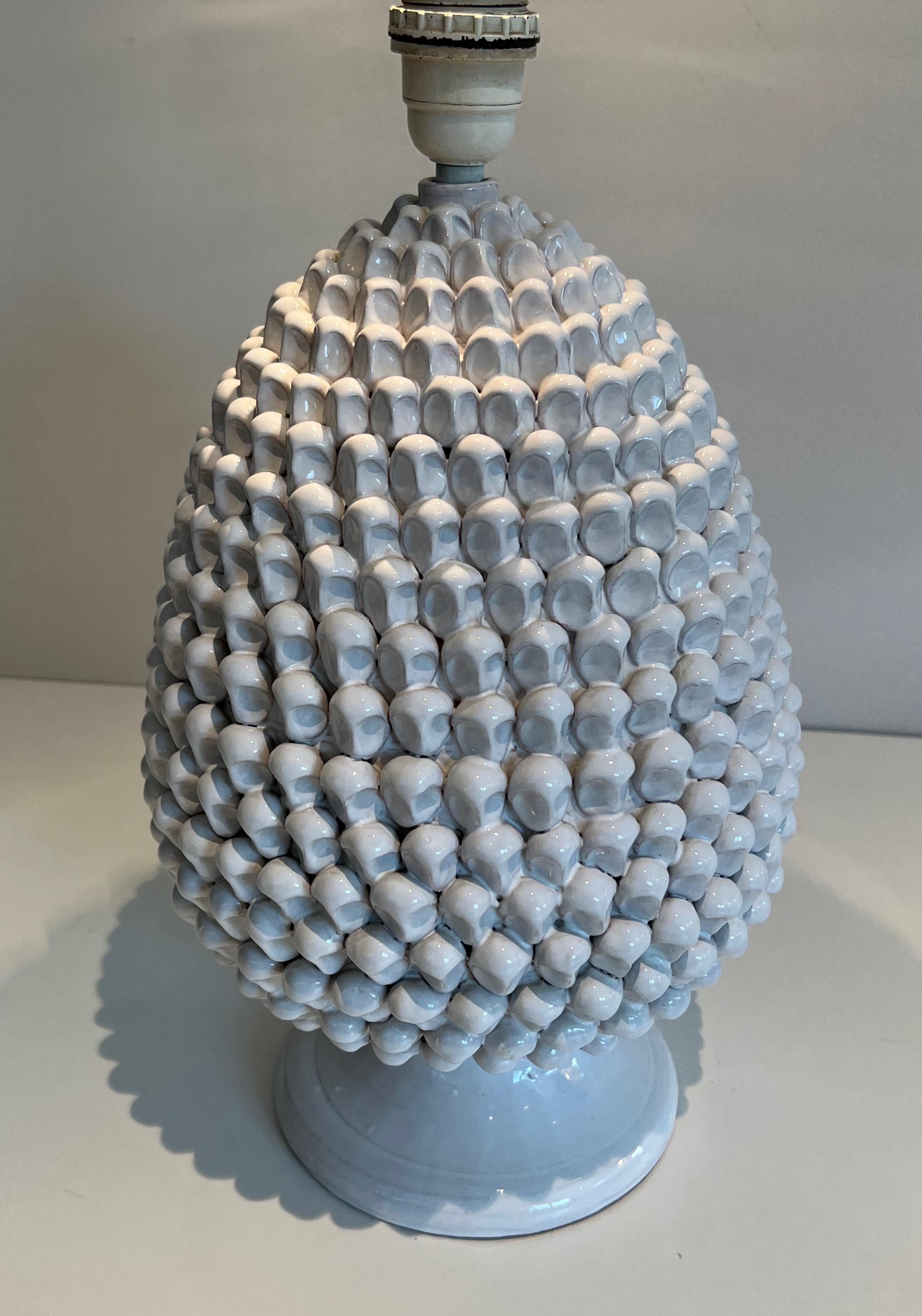 Paire d'importantes lampes de table en céramique vers 1970 Bon état - En vente à Marcq-en-Barœul, Hauts-de-France