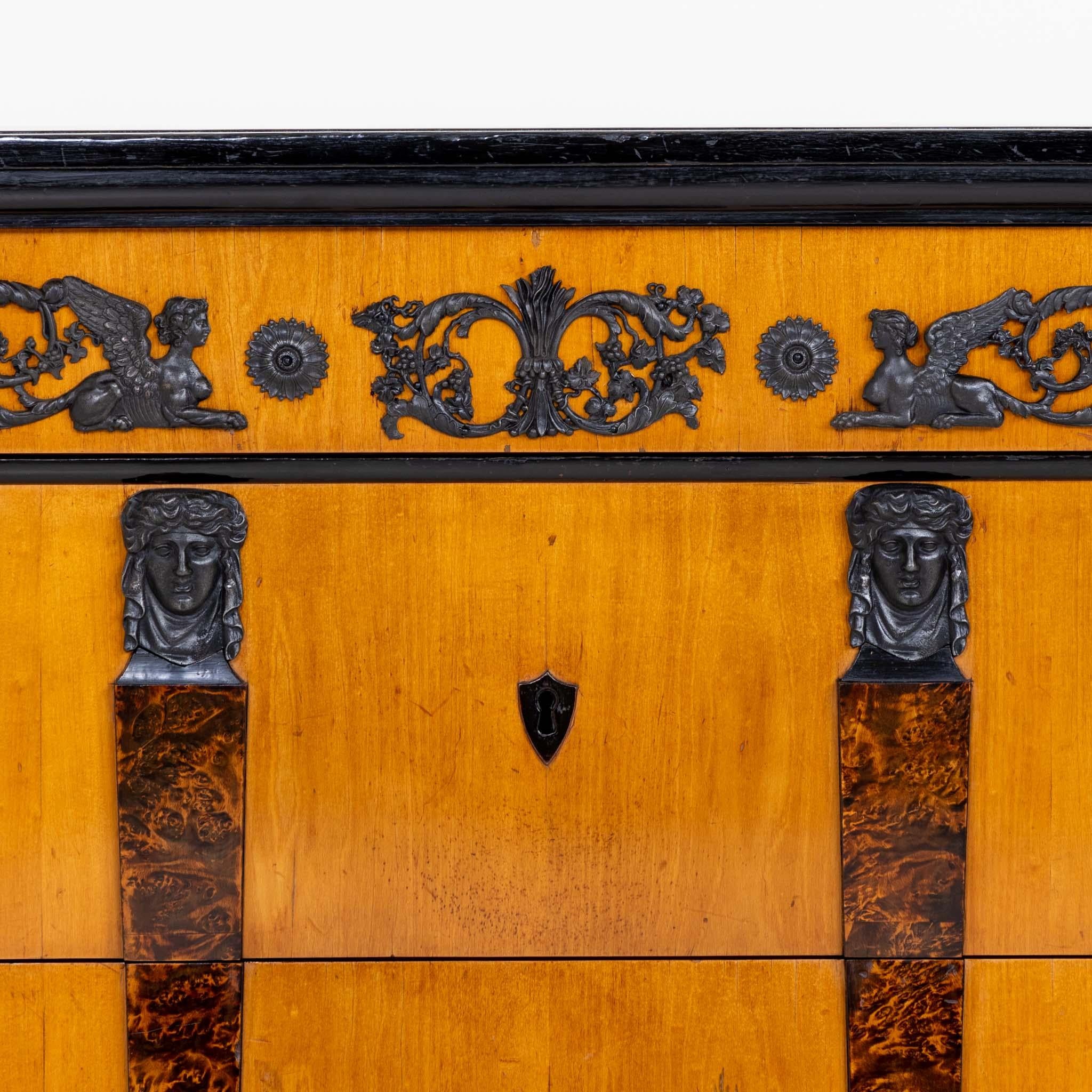 Early 19th Century Pair of Important Chests With Berlin Cast Iron Details For Sale