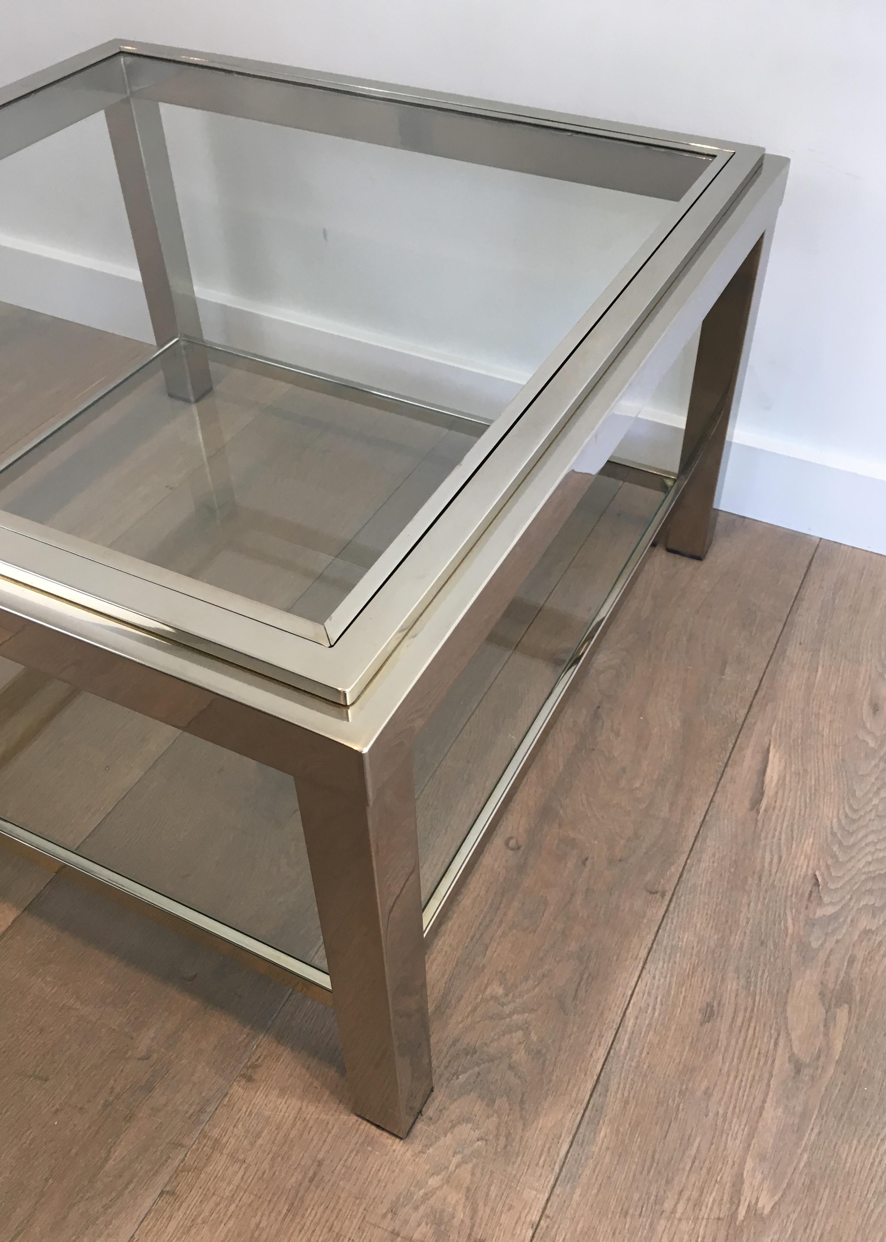 Pair of Important Chrome Side Tables, French, circa 1970 For Sale 4