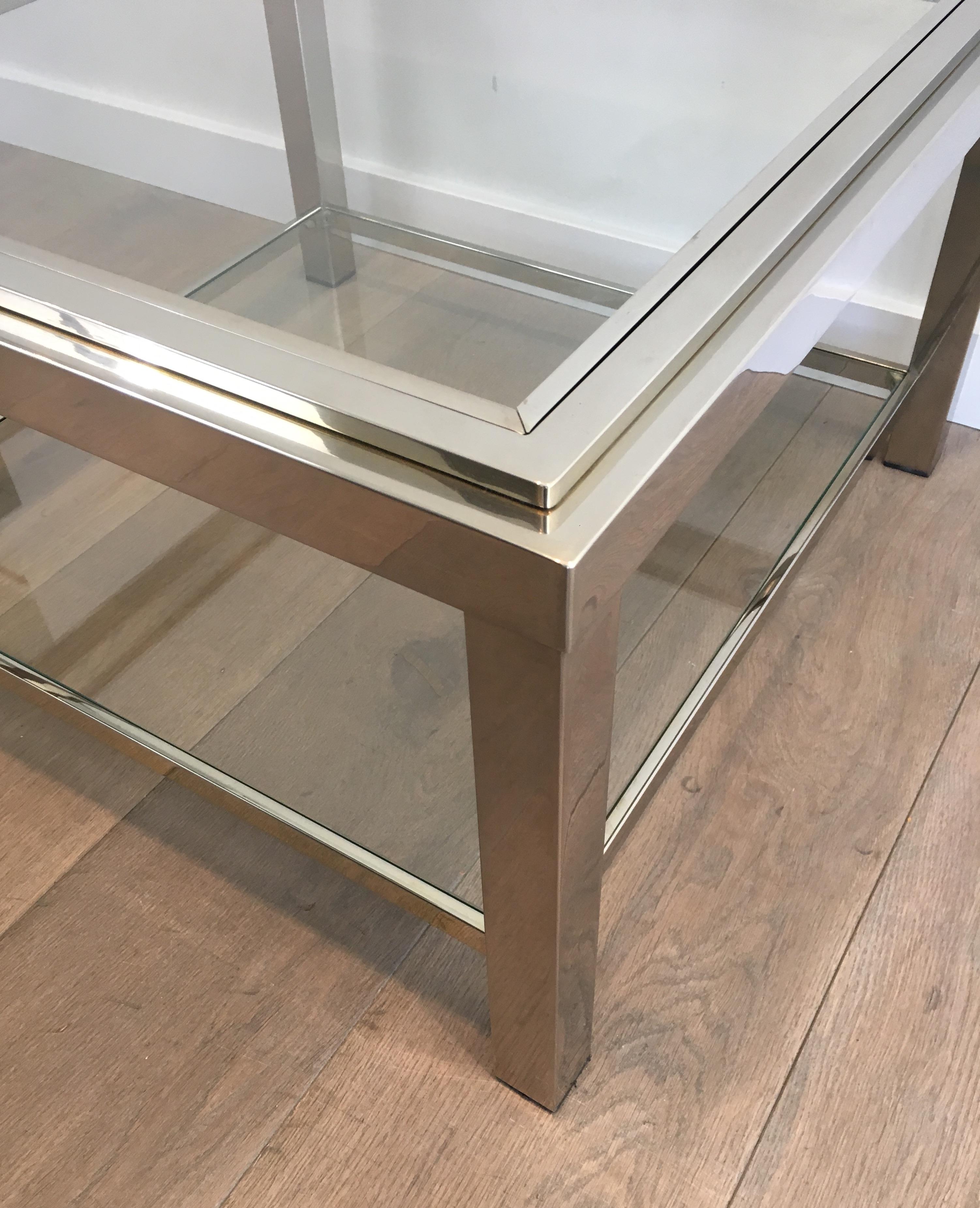 Pair of Important Chrome Side Tables, French, circa 1970 For Sale 5