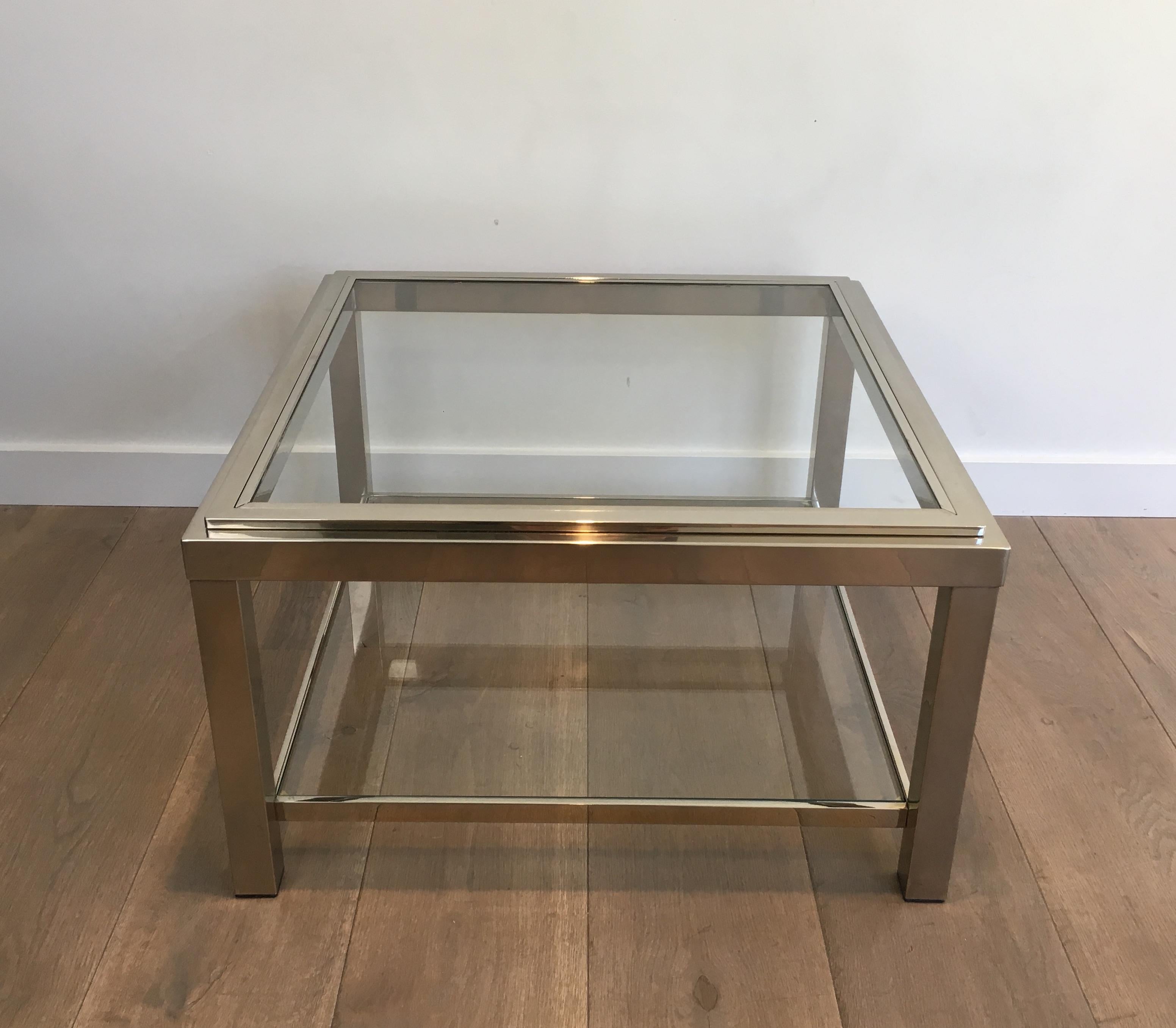 Pair of Important Chrome Side Tables, French, circa 1970 For Sale 1