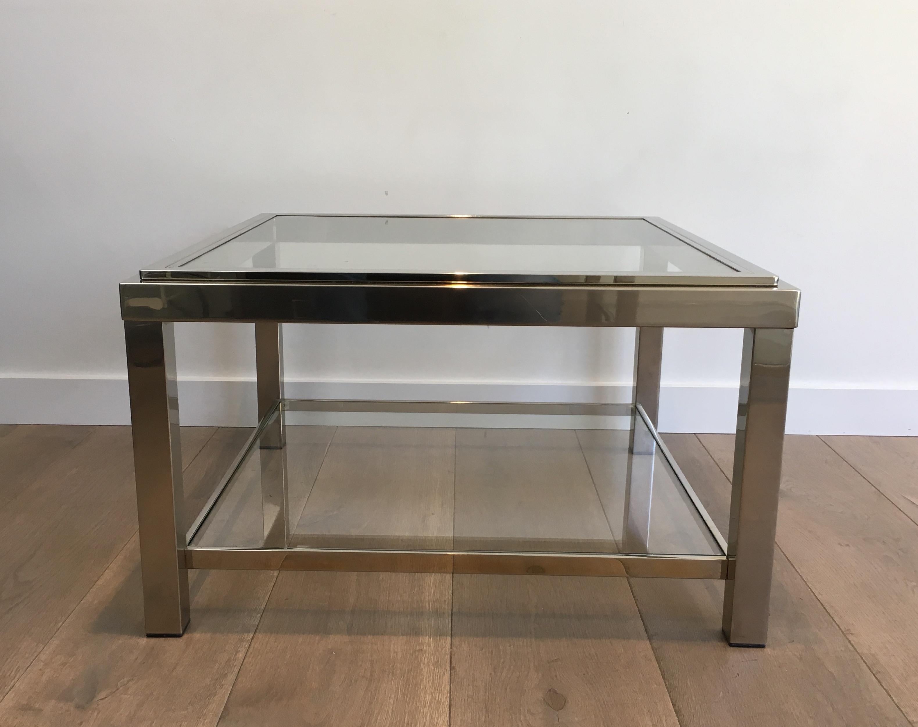 Pair of Important Chrome Side Tables, French, circa 1970 For Sale 2