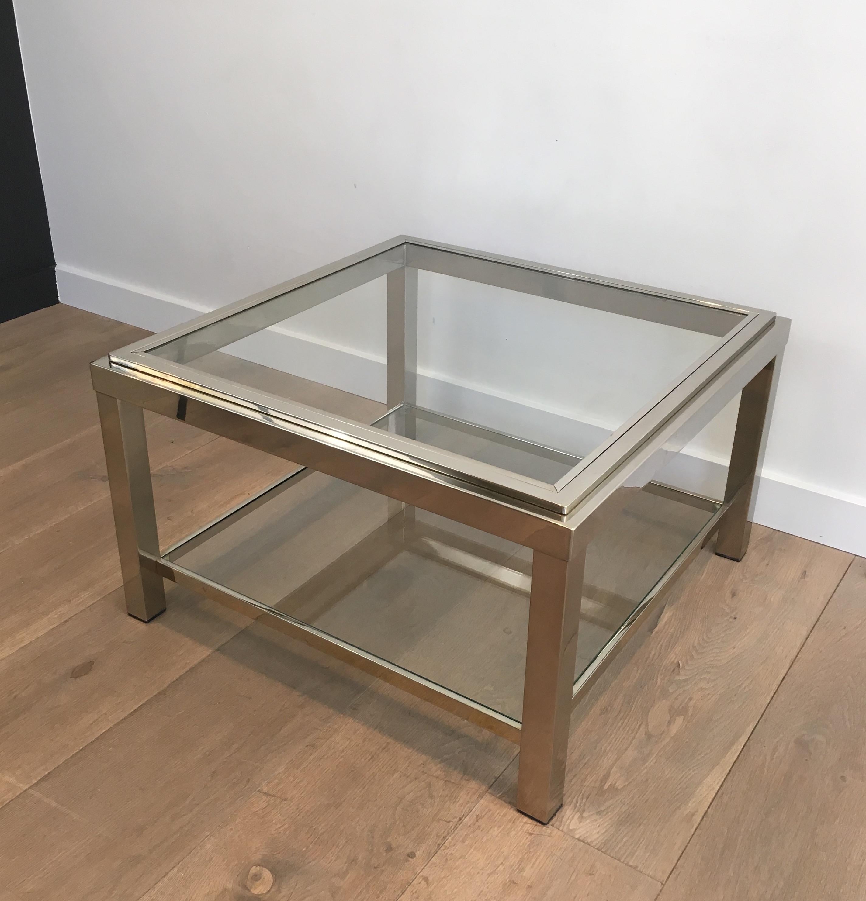 Pair of Important Chrome Side Tables, French, circa 1970 For Sale 3