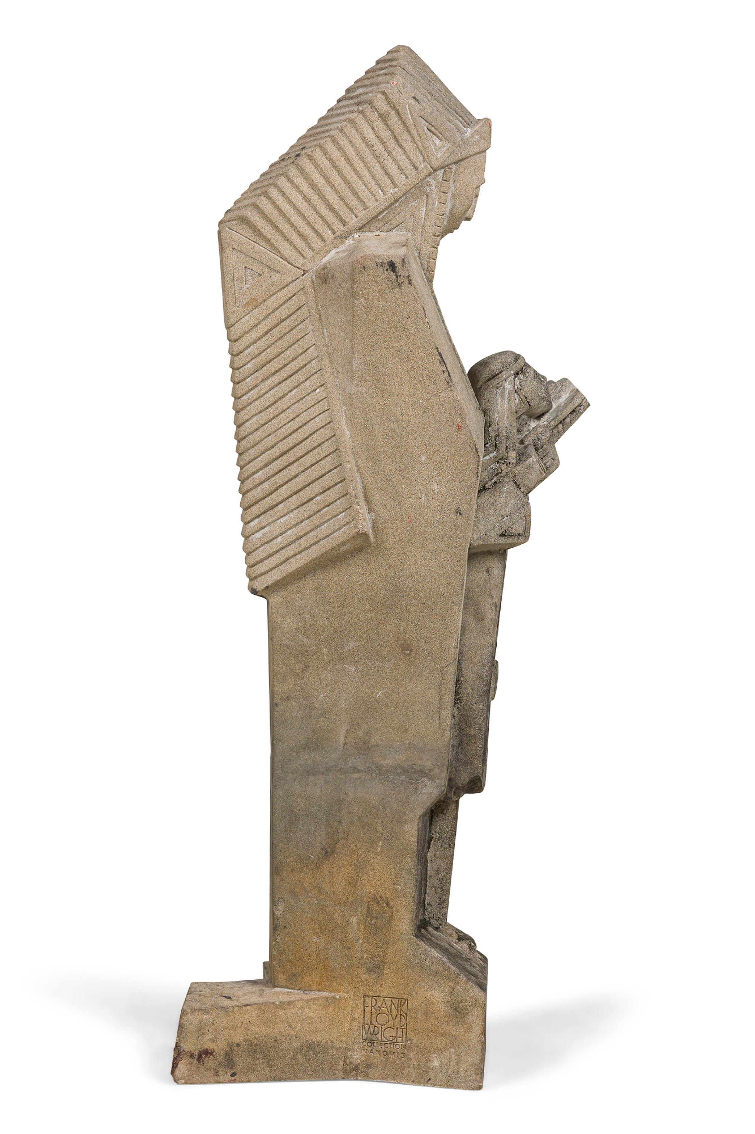 Pair of Important Frank Lloyd Wright Concrete Architectural Elements, Signed For Sale 10