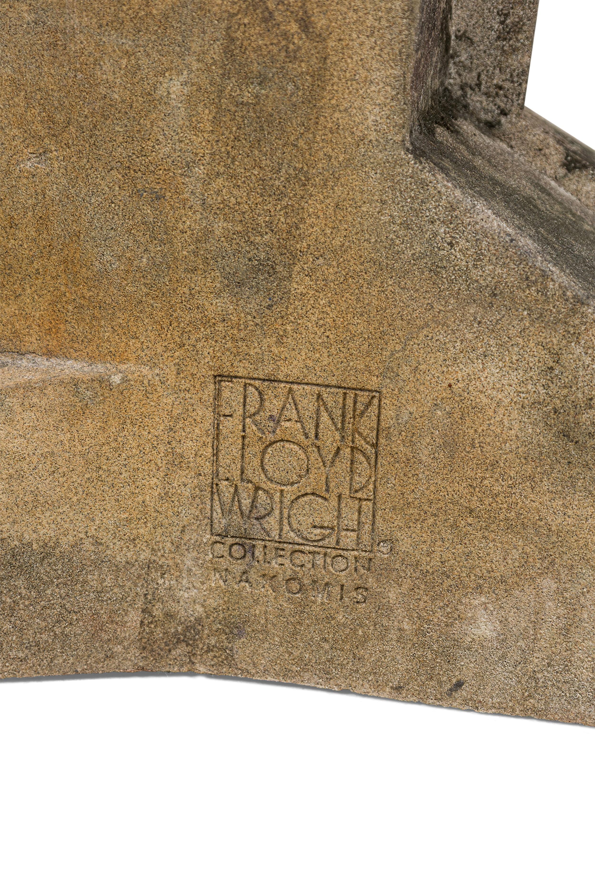 Pair of Important Frank Lloyd Wright Concrete Architectural Elements, Signed For Sale 11