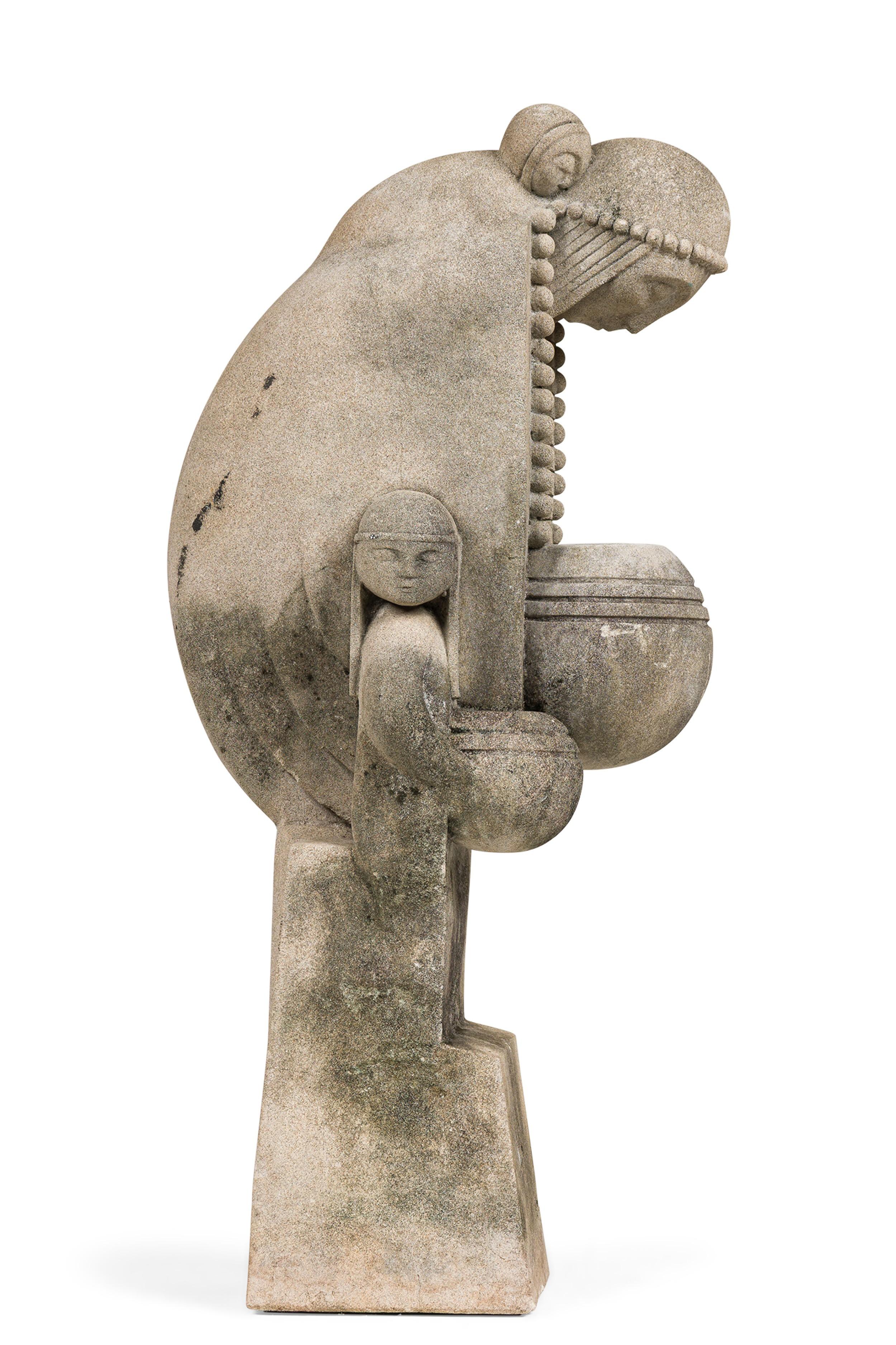 20th Century Pair of Important Frank Lloyd Wright Concrete Architectural Elements, Signed For Sale